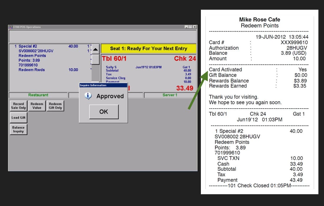 Micros 3700 Gift Card & Loyalty Integration